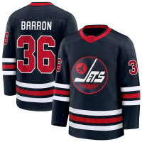 36 Morgan Barron Winnipeg Jets Alternate Premium Navy Jersey