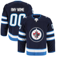 CUSTOM Winnipeg Jets Home Premium Navy Jersey