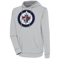 Winnipeg Jets Antigua Axe Bunker Tri-Blend Pullover Hoodie - Gray