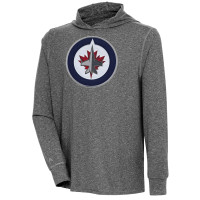 Winnipeg Jets Antigua Saga Pullover Hoodie - Heather Black
