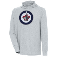 Winnipeg Jets Antigua Saga Pullover Hoodie - Heather Gray