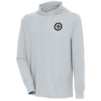 Winnipeg Jets Antigua Saga Pullover Hoodie - Heather Gray
