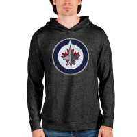 Winnipeg Jets Antigua Absolute Pullover Hoodie - Heathered Black