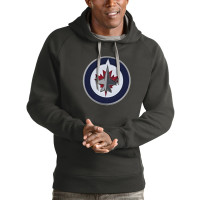 Winnipeg Jets Antigua Logo Victory Pullover Hoodie - Charcoal
