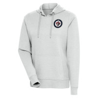 Winnipeg Jets Antigua Women's Action Chenille Pullover Hoodie - Heather Gray