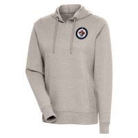 Winnipeg Jets Antigua Women's Action Chenille Pullover Hoodie - Oatmeal