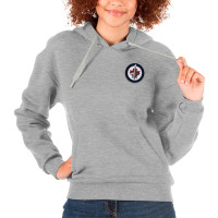 Winnipeg Jets Antigua Women's Victory Pullover Hoodie - Heather Gray