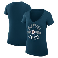 Winnipeg Jets G-III 4Her by Carl Banks Women's City Graphic V-Neck Fitted T-Shirt - Navy