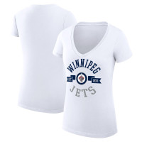 Winnipeg Jets G-III 4Her by Carl Banks Women's City Graphic V-Neck Fitted T-Shirt - White