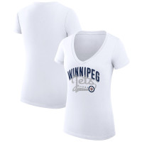 Winnipeg Jets G-III 4Her by Carl Banks Women's Filigree Logo V-Neck Fitted T-Shirt - White