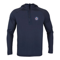 Winnipeg Jets Levelwear Zander Insignia Core Quarter-Zip Pullover Hoodie - Navy