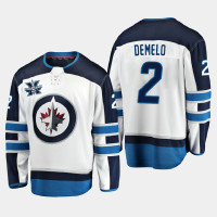 Winnipeg Jets Dylan DeMelo #2 2020-21 Away 10th Anniversary White Jersey  -  Men