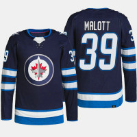 Men Winnipeg Jets Jeff Malott #39 Home Authentic Primegreen Navy Jersey