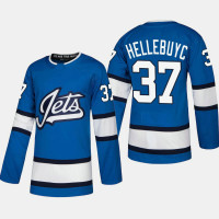 Winnipeg Jets Connor Hellebuyck #37 2018-19 Blue Authentic Heritage Alternate Jersey
