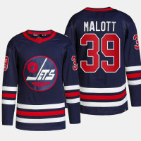 Winnipeg Jets Jeff Malott Navy Primegreen Authentic Pro Alternate Jersey 2022