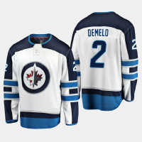 Men's Winnipeg Jets Dylan DeMelo #2 Away 2020-21 Breakaway Player White Jersey