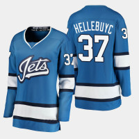 Winnipeg Jets Connor Hellebuyck #37 2018-19 Blue Breakaway Alternate Jersey